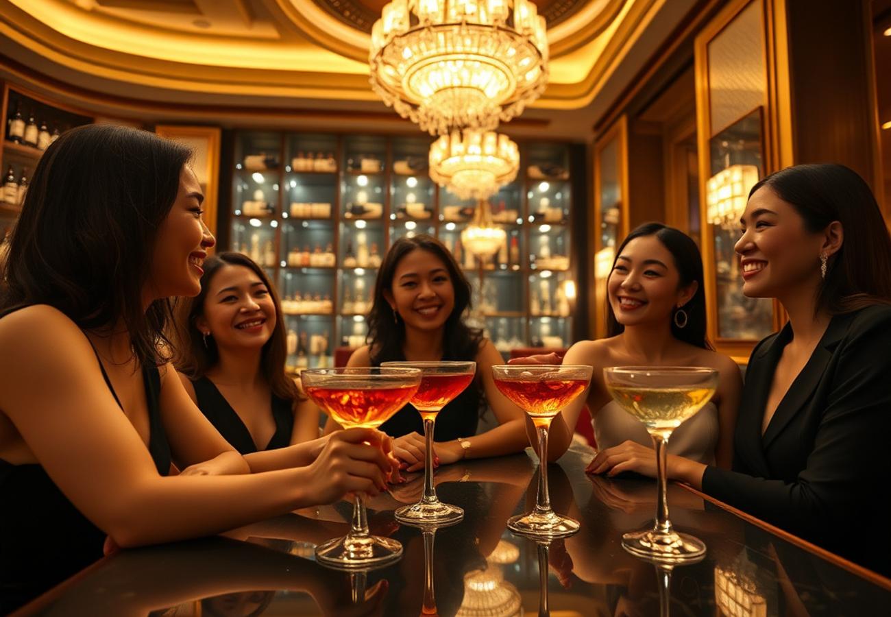 Luxury cocktail presentation at Caprice Bar in Four Seasons Hotel Hong Kong