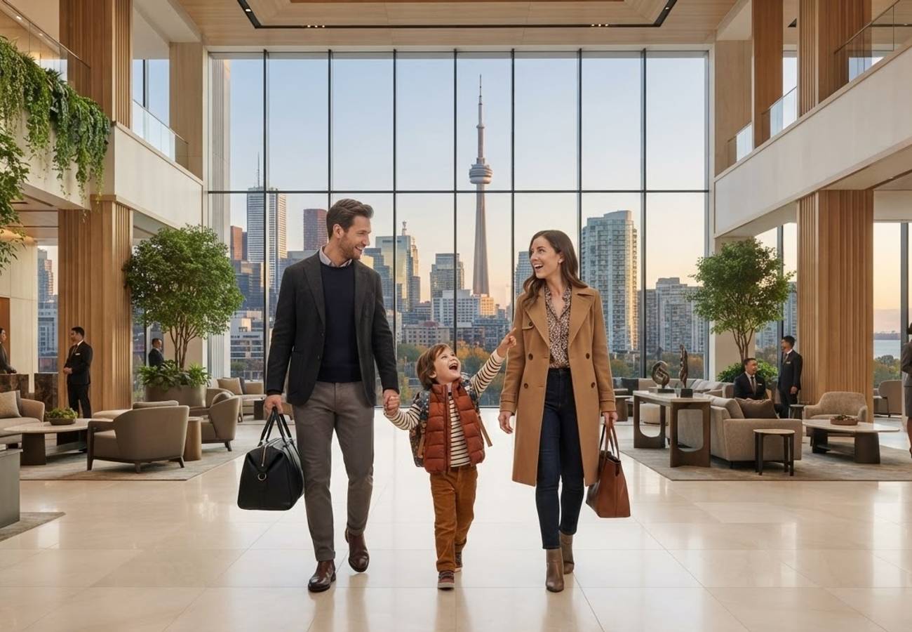 Modern IHG hotel exterior in a Canadian urban center