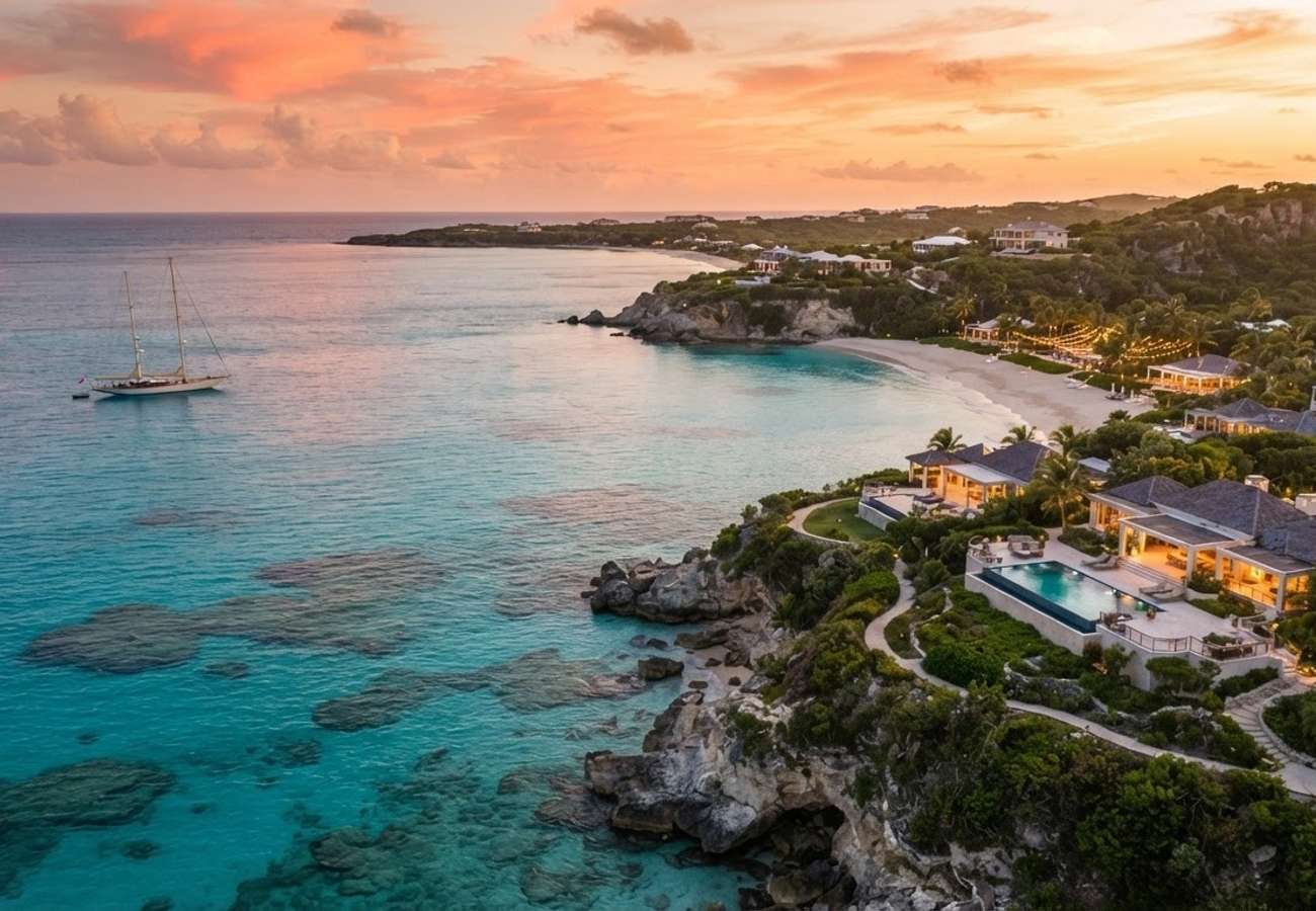 Luxury beachfront resort in Anguilla during the festive season