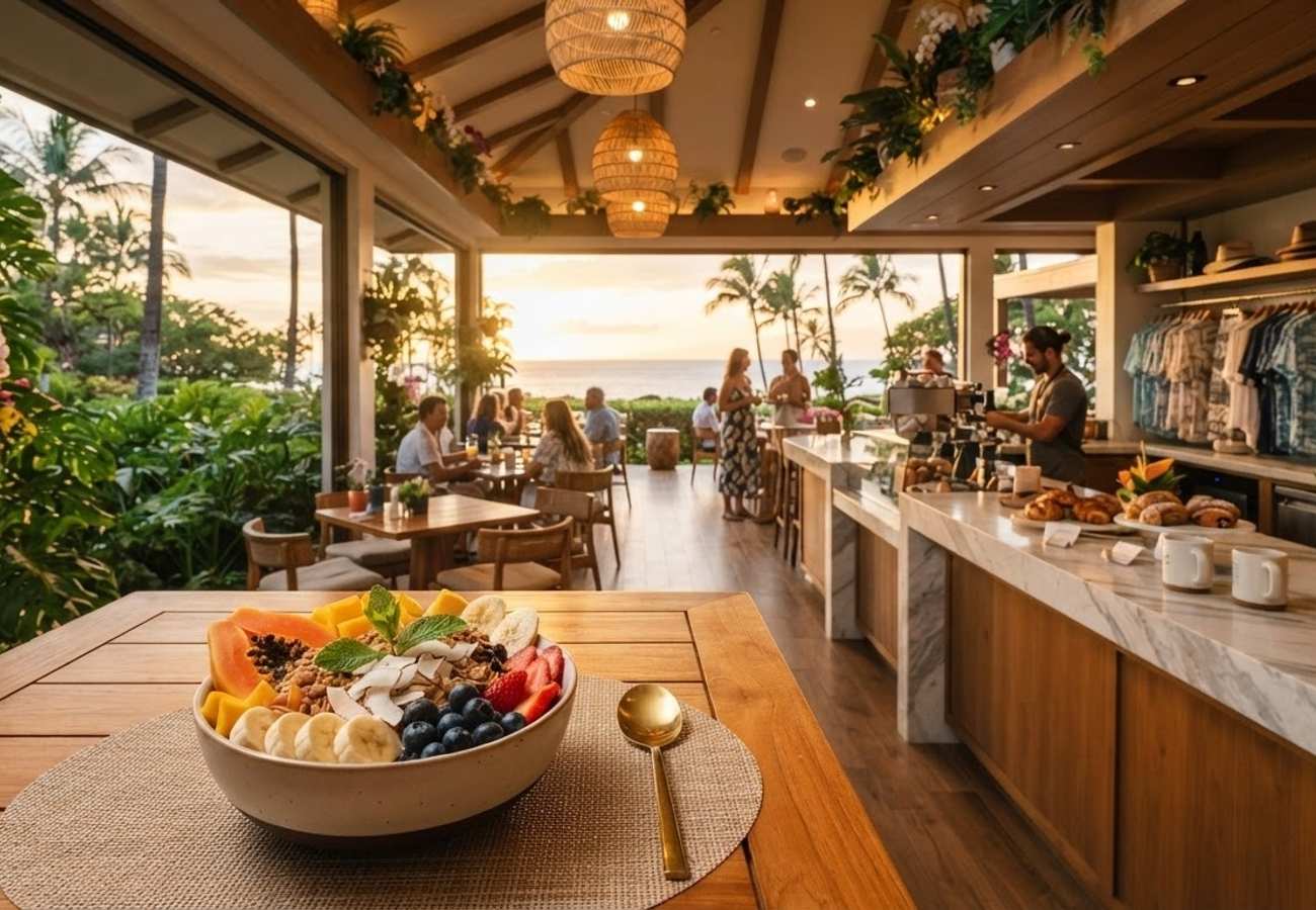 Luxury cafe interior at Four Seasons Resort Maui at Wailea