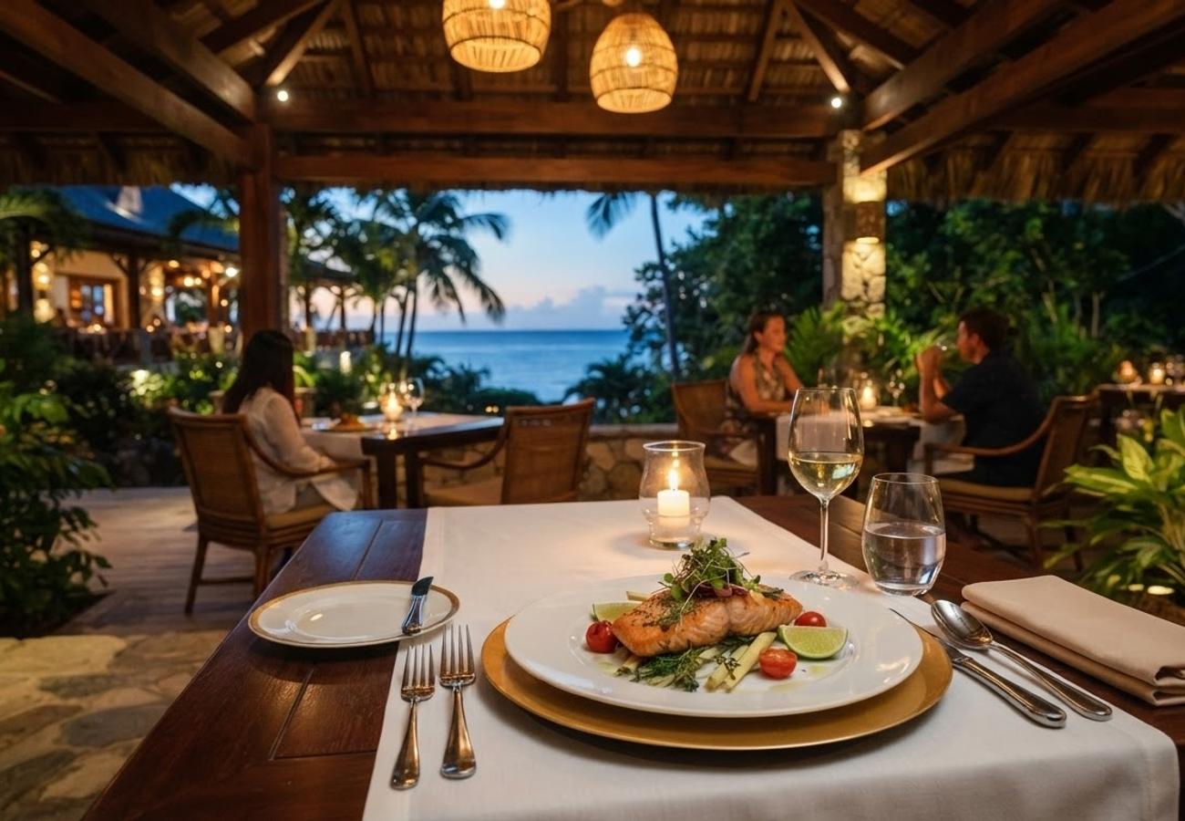 Luxury dining experience at Saltwood Bistro, InterContinental Dominica Cabrits Resort