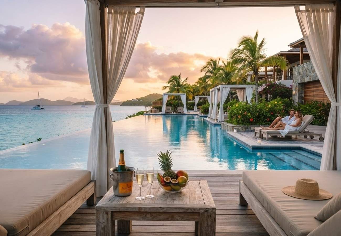 Aerial view of a luxury Caribbean all-inclusive resort