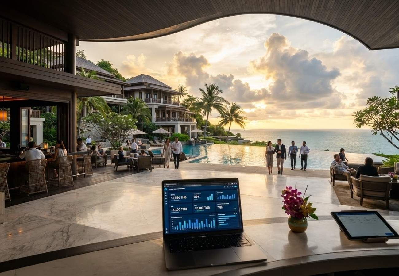 Modern hotel revenue management technology interface