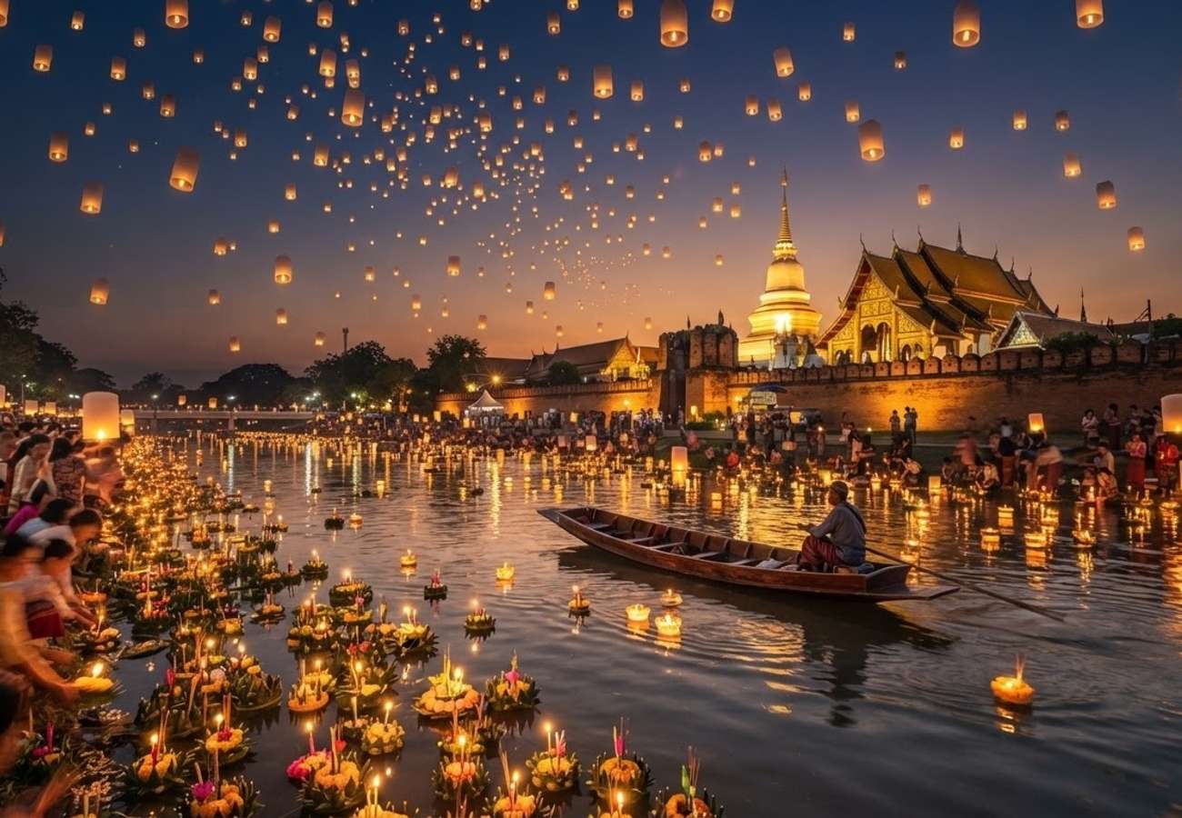 Luxury resort setting in Thailand during the festive season