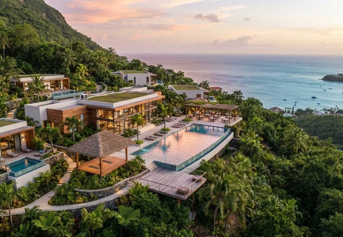 Luxury medical wellness retreat overlooking Rodney Bay in St. Lucia