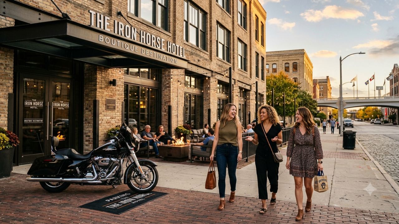 The Iron Horse Hotel industrial chic loft room in Milwaukee