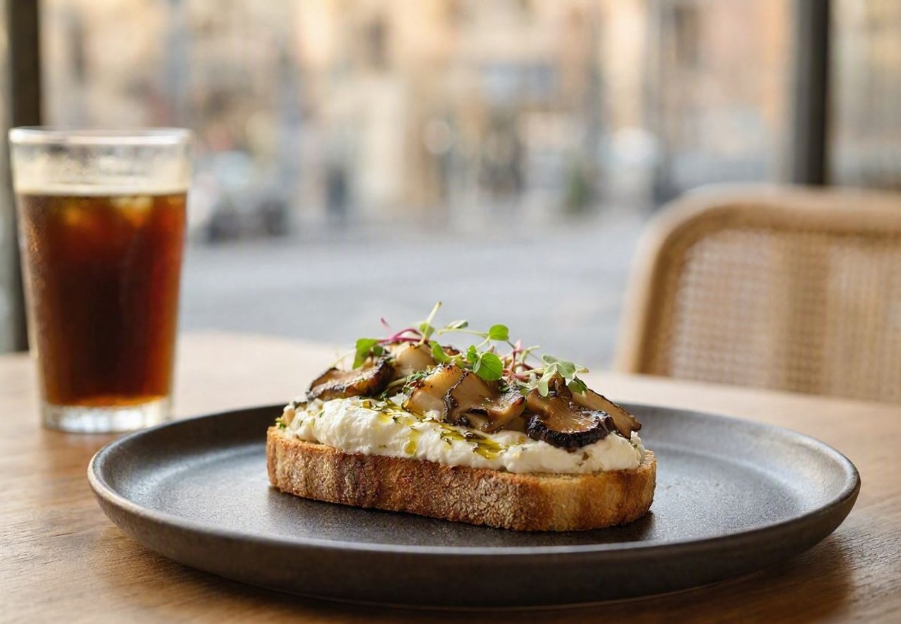 Gourmet open-faced toast creations at Grounded cafe in Mumbai