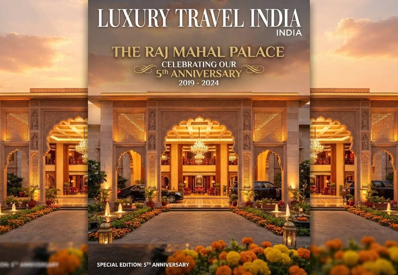 The luxury facade of The Leela Gandhinagar hotel in Gujarat