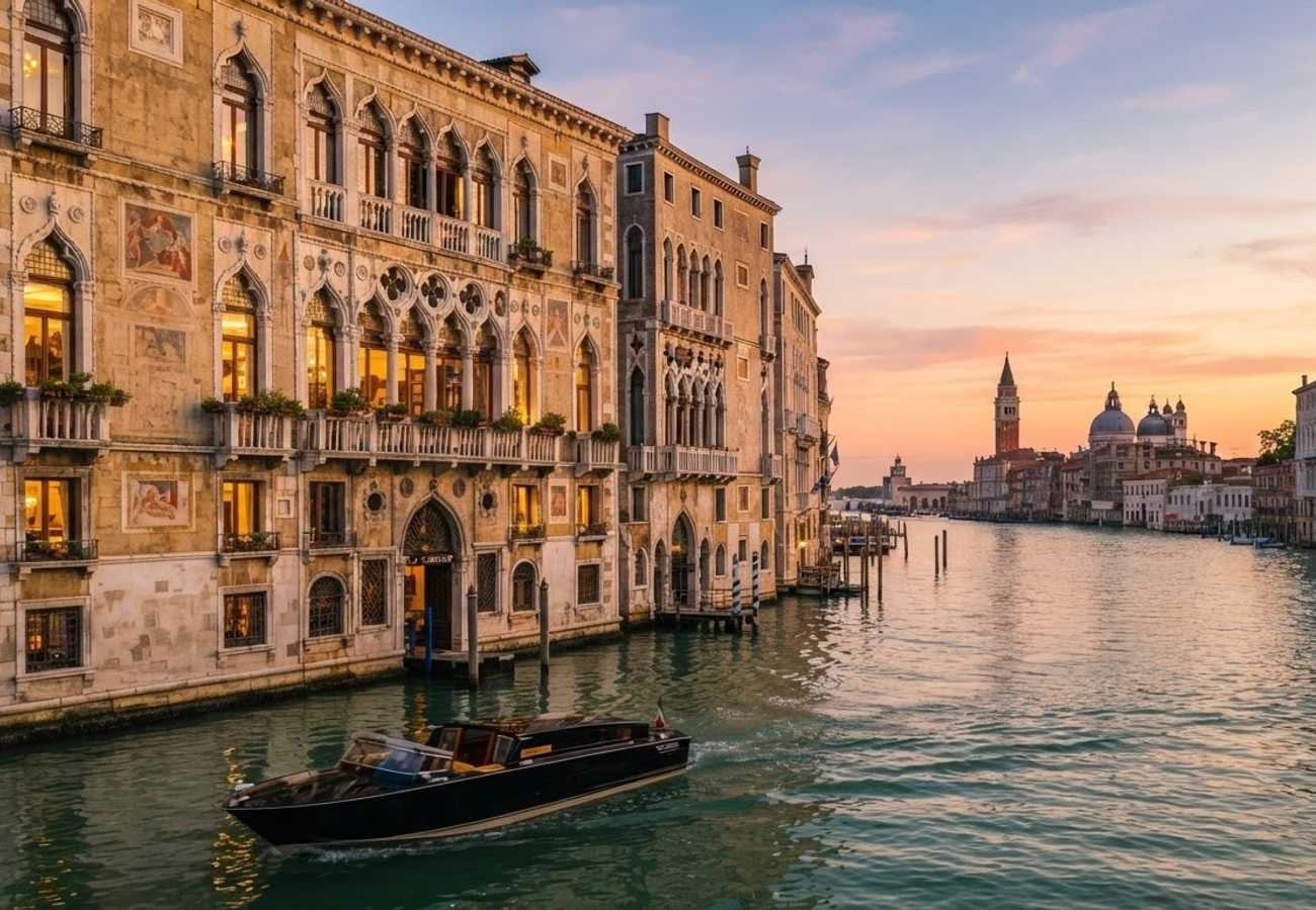 Luxury hotel architecture in Venice Italy