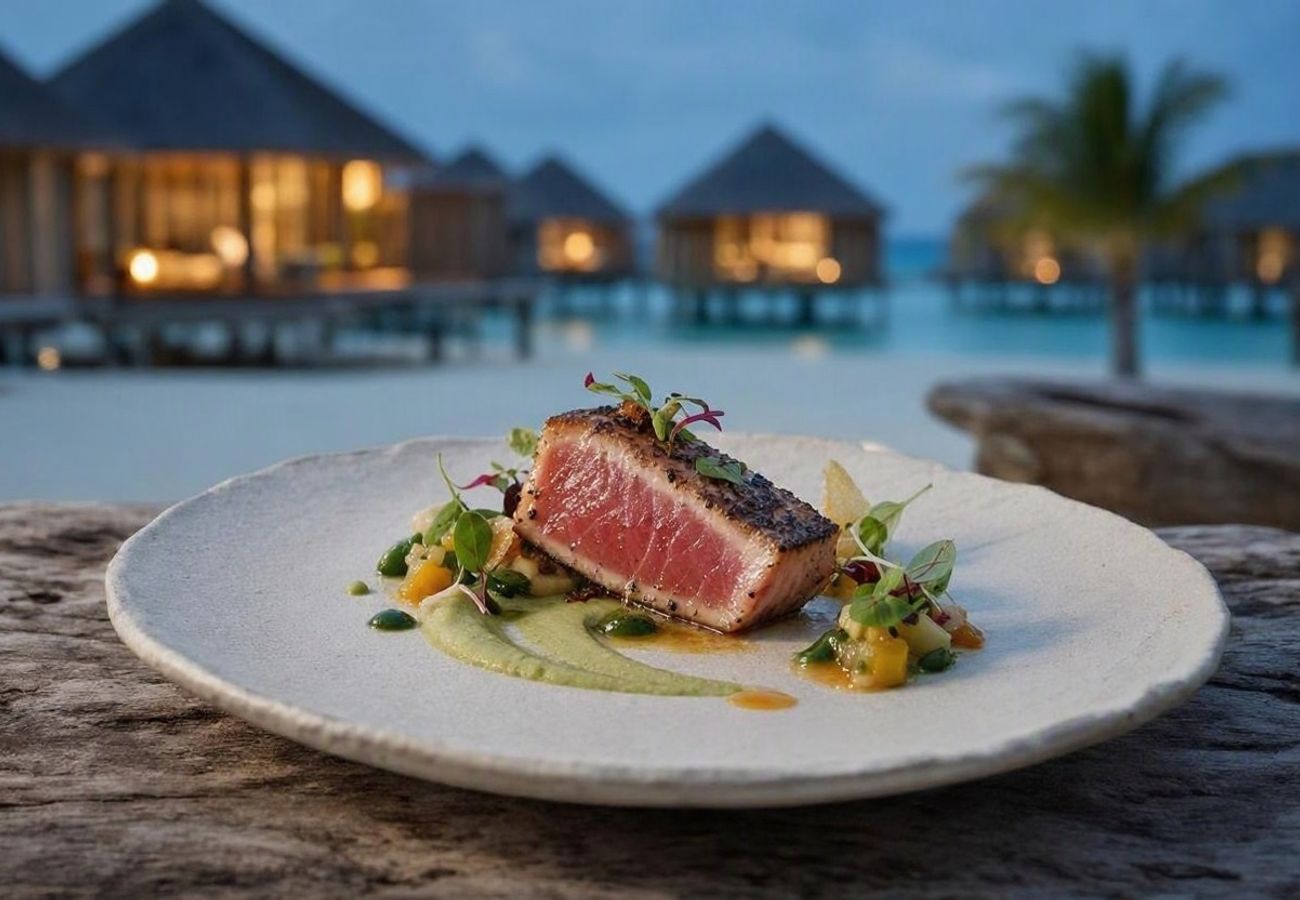 Anantara Veli Maldives Resort luxury dining setting