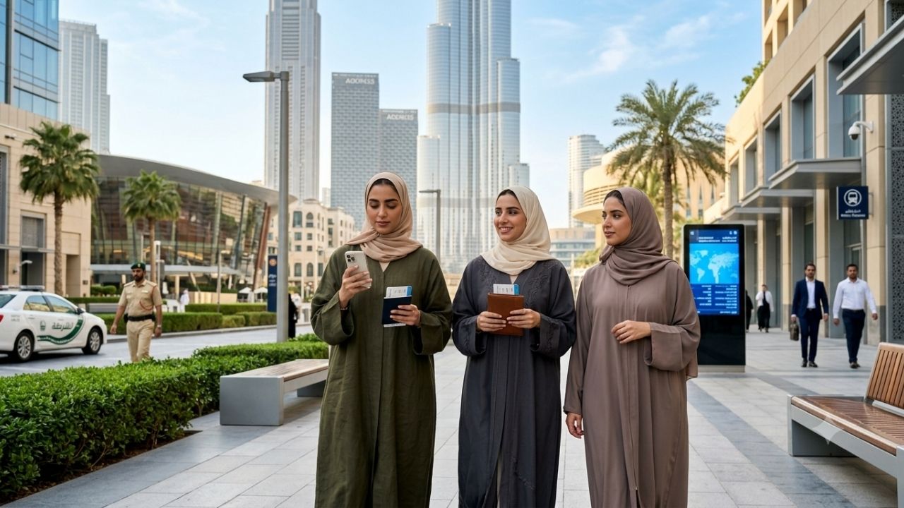 Dubai skyline with Burj Khalifa and modern urban infrastructure