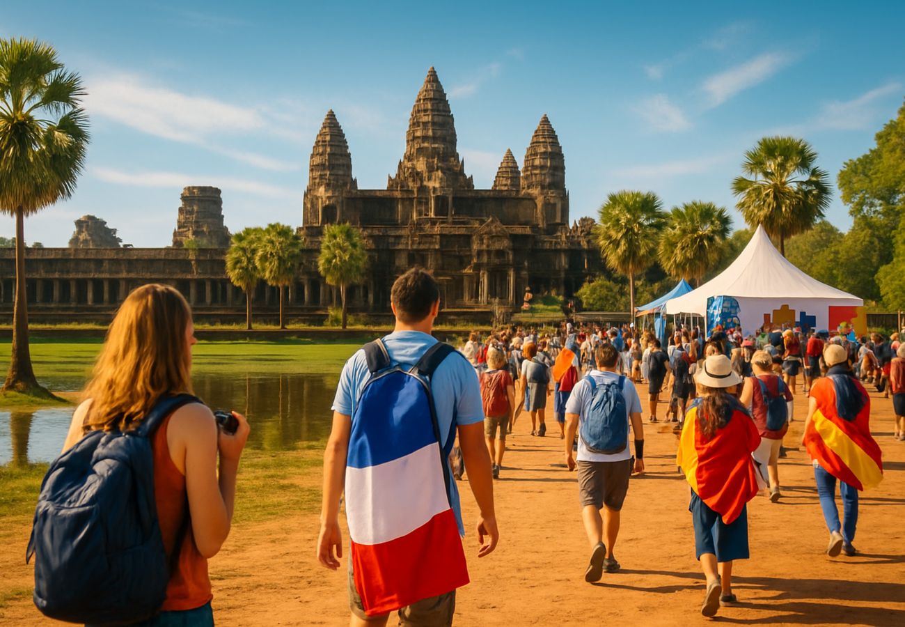 Cambodian government officials at Francophonie Summit preparatory meeting, Ministry of Tourism representatives present