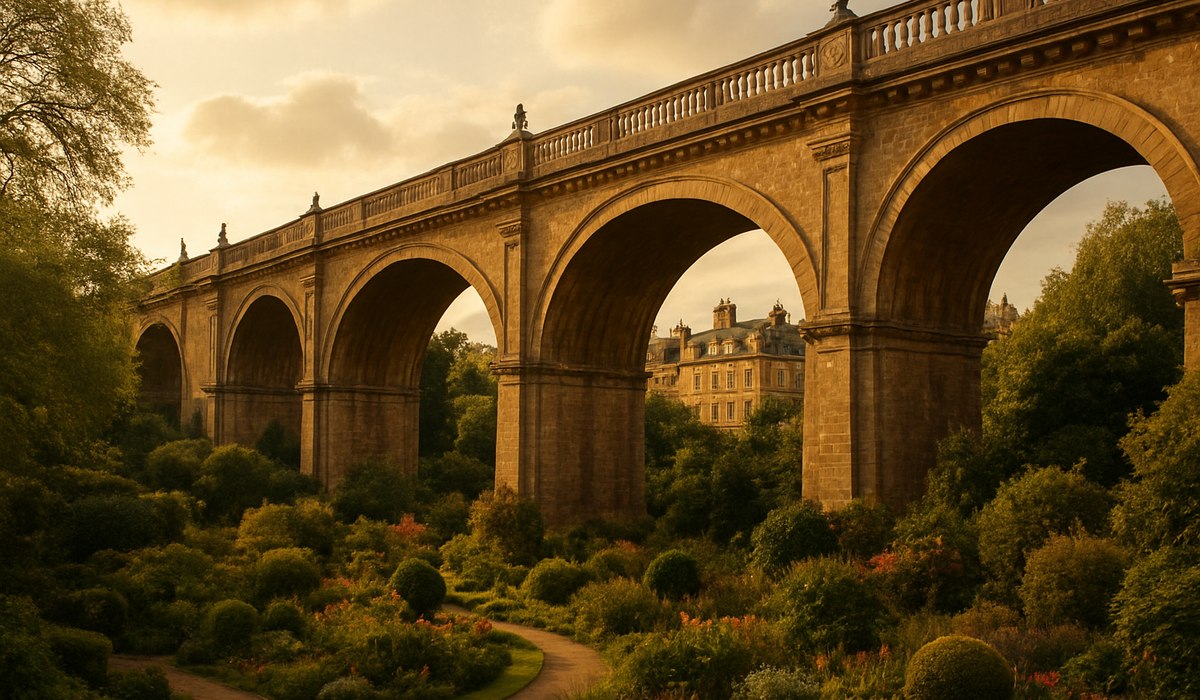 Network Rail restore scaffolding at Sydney Gardens footbridge, Bath, 2026