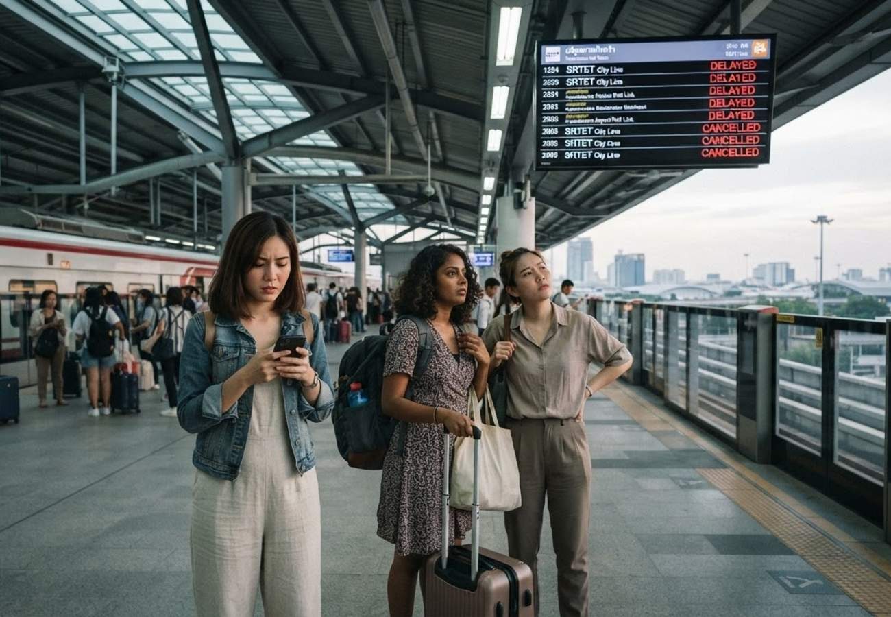 Conceptual high-speed rail infrastructure connecting Thailand airports