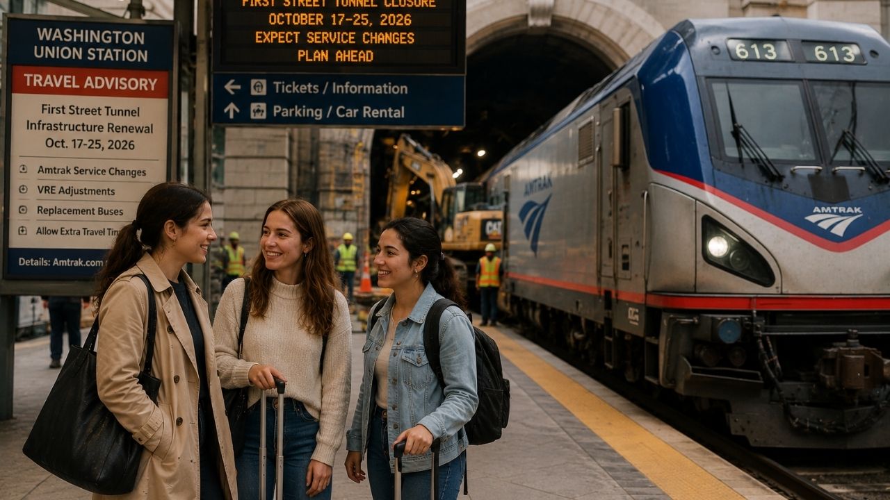 Amtrak and VRE Announce 9-Day Washington First Street Tunnel Shutdown in October 2026