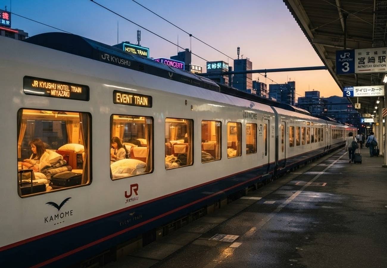 JR Kyushu Launches Temporary Train Hotel at Miyazaki Station for Hinatazaka46 Concert Event 2026