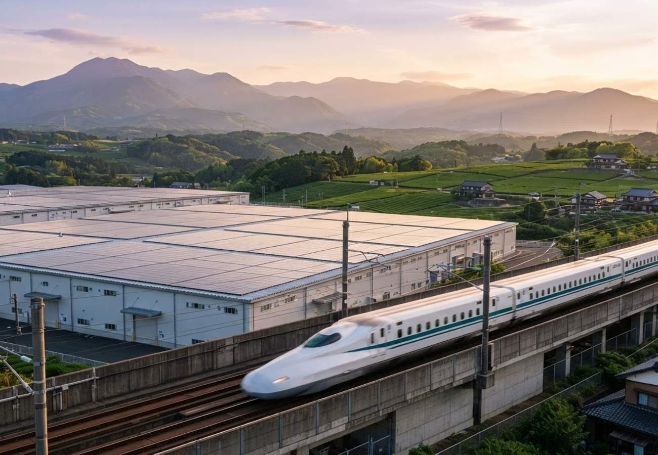 Kyushu Shinkansen high speed train operating in Japan
