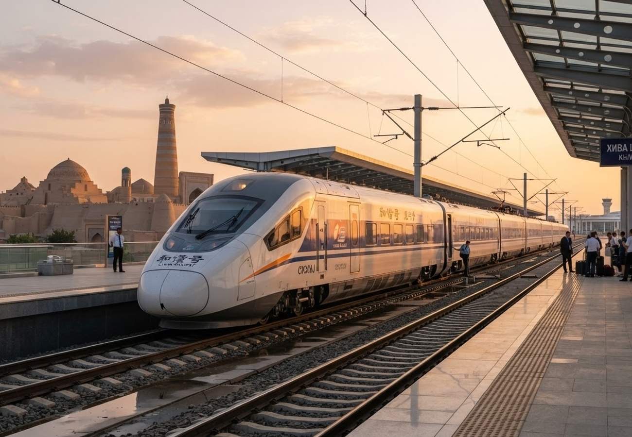 Uzbekistan Launches Urganch Airport Rail Link Using China-Built CR200J Trains for Khiva Tourism 2026