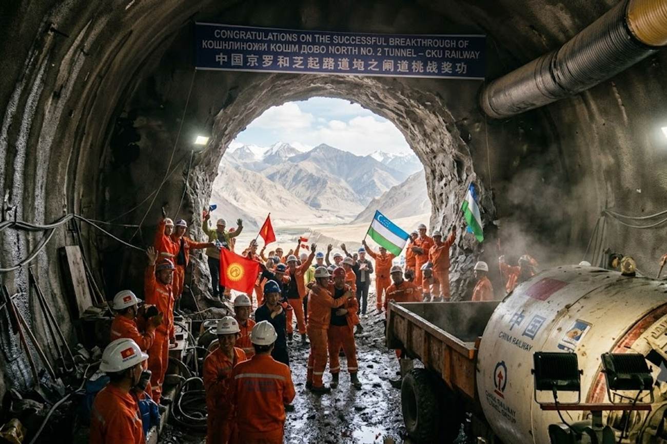 China-Kyrgyzstan-Uzbekistan Railway Breaks Through First Tunnel