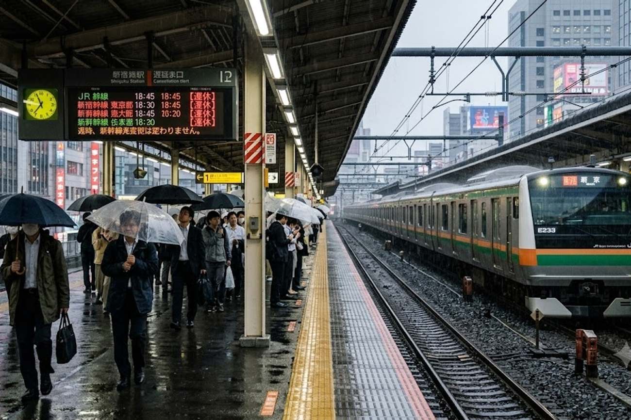 Heavy Rain Triggers Rail Disruptions Across Japan and India