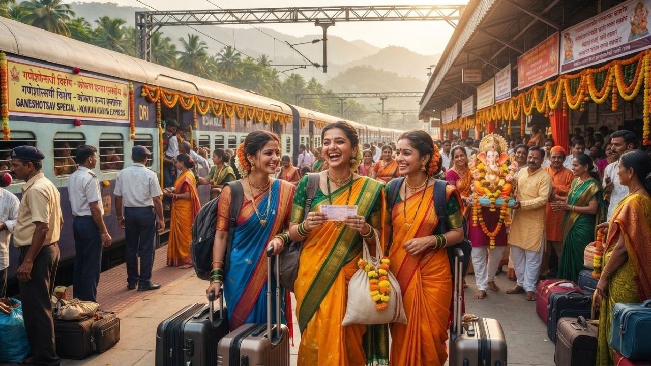 Passengers boarding special Ganeshotsav express train at Chhatrapati Shivaji Maharaj Terminus in Mumbai