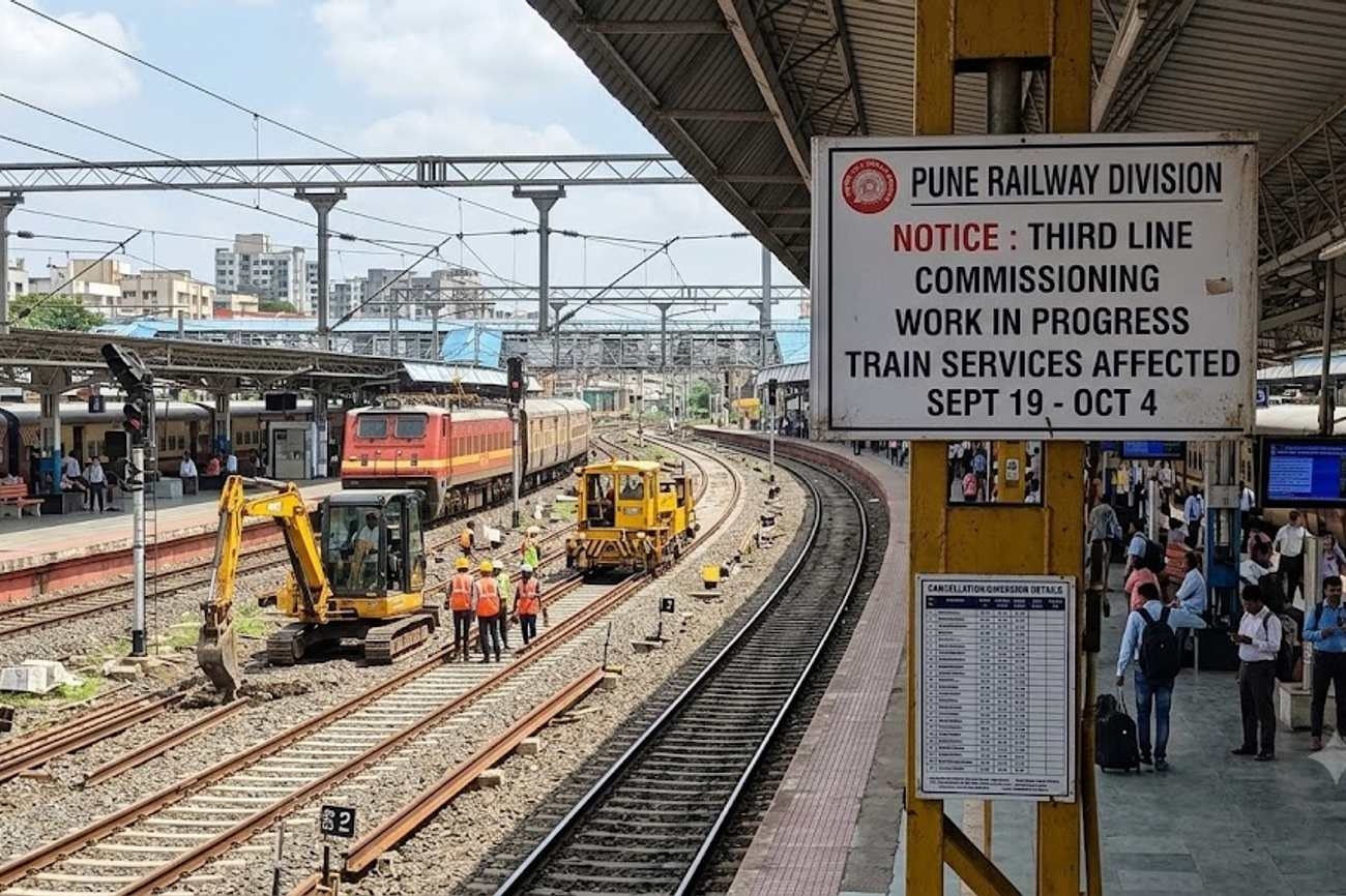 Pune Railway Mega Block: 67 Trains Affected by Third Line Commissioning