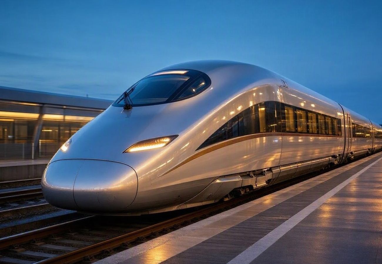 High-speed train on European tracks