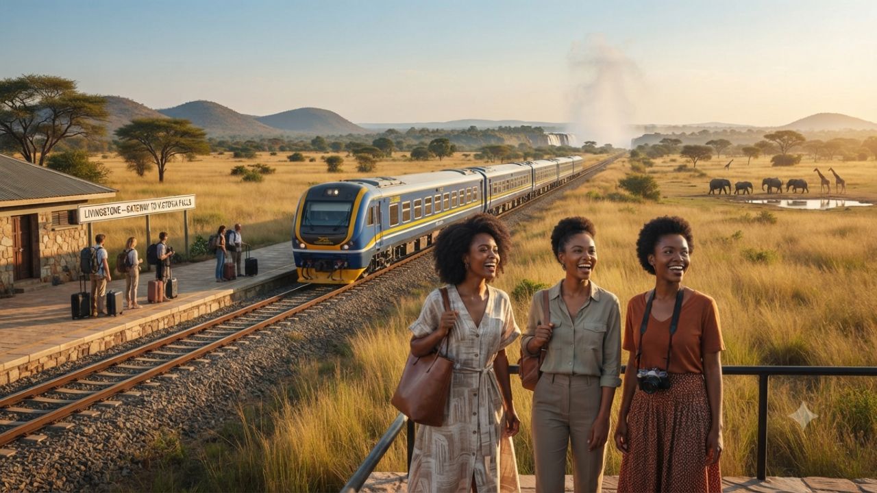 Passenger train operating on the TAZARA railway corridor connecting Zambia and Tanzania