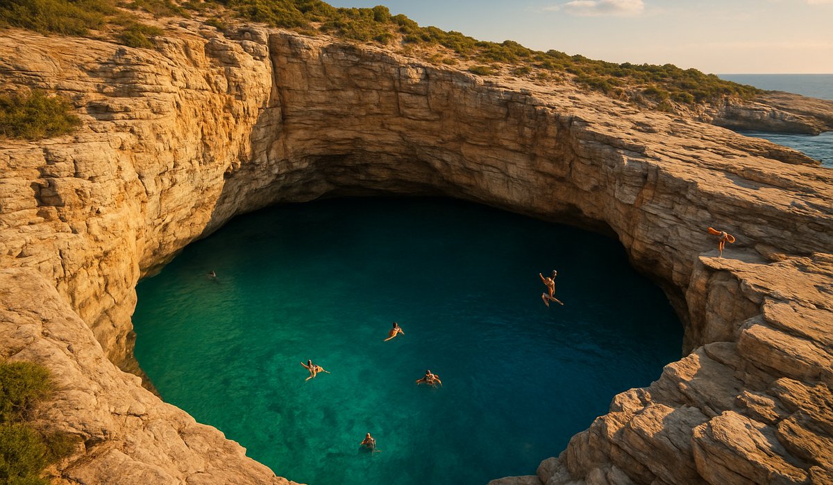 Giola Lagoon Thassos Greece s Stunning Hidden Swimming Pool Takes Off Giola Lagoon Thassos Greece s Stunning Hidden Swimming Pool Takes Off