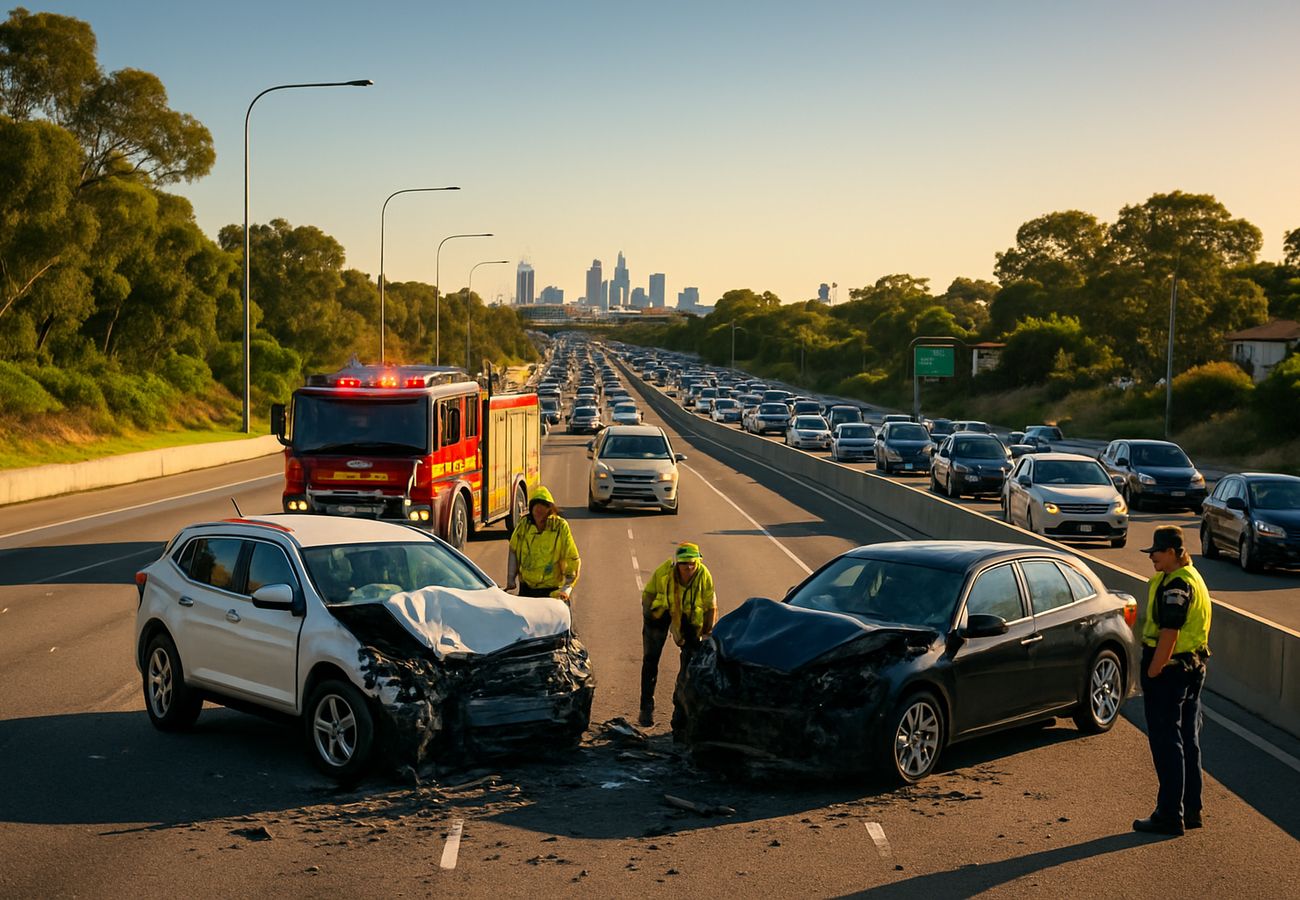 Serious Crash Closes Mitchell Freeway Northbound in Wembley, Perth