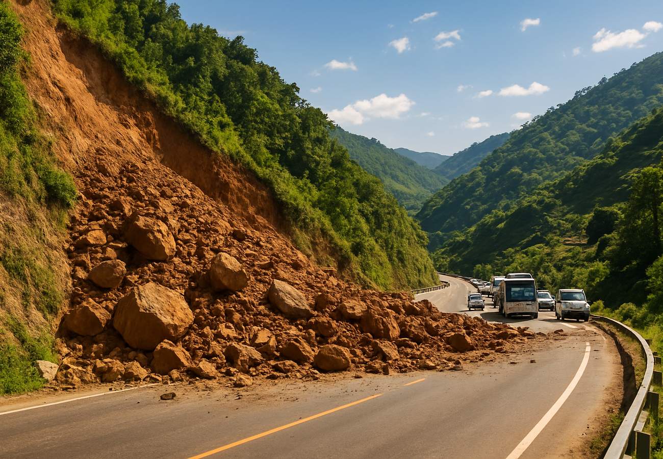 Massive Landslide Halts Kathmandu-Hetauda Highway Traffic in Nepal