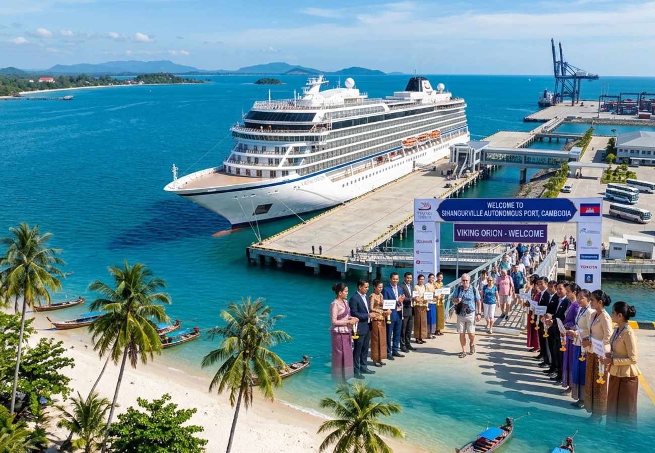 Viking Orion Arrives in Sihanoukville — Cambodia Cruise Boom 2026