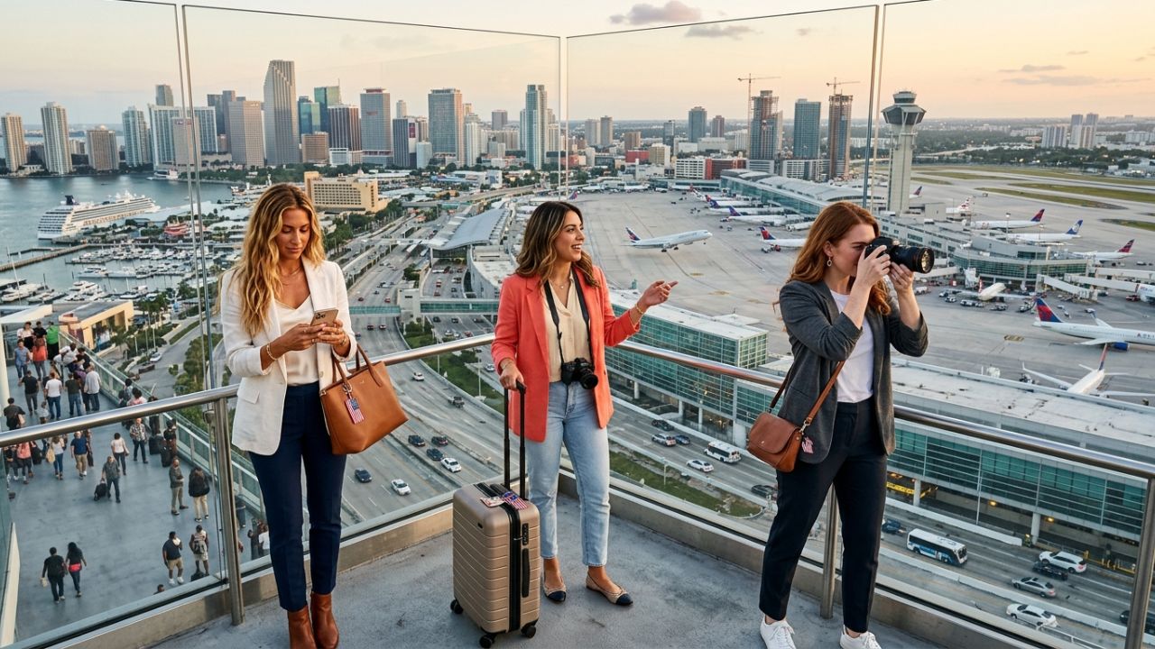 A massive construction crane expanding a major American airport terminal to handle increased passenger demand and mitigate severe travel chaos and flight cancellations