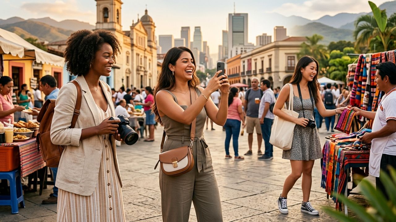 A vibrant cultural festival in South America representing the new experiential tourism push by nations across the Americas to bypass global travel chaos