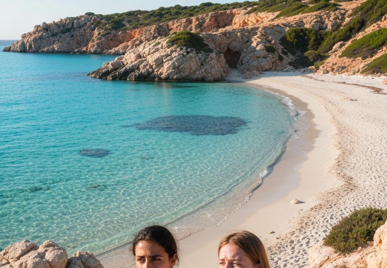 Punta Molentis beach in Sardinia with coastal dunes and clear waters