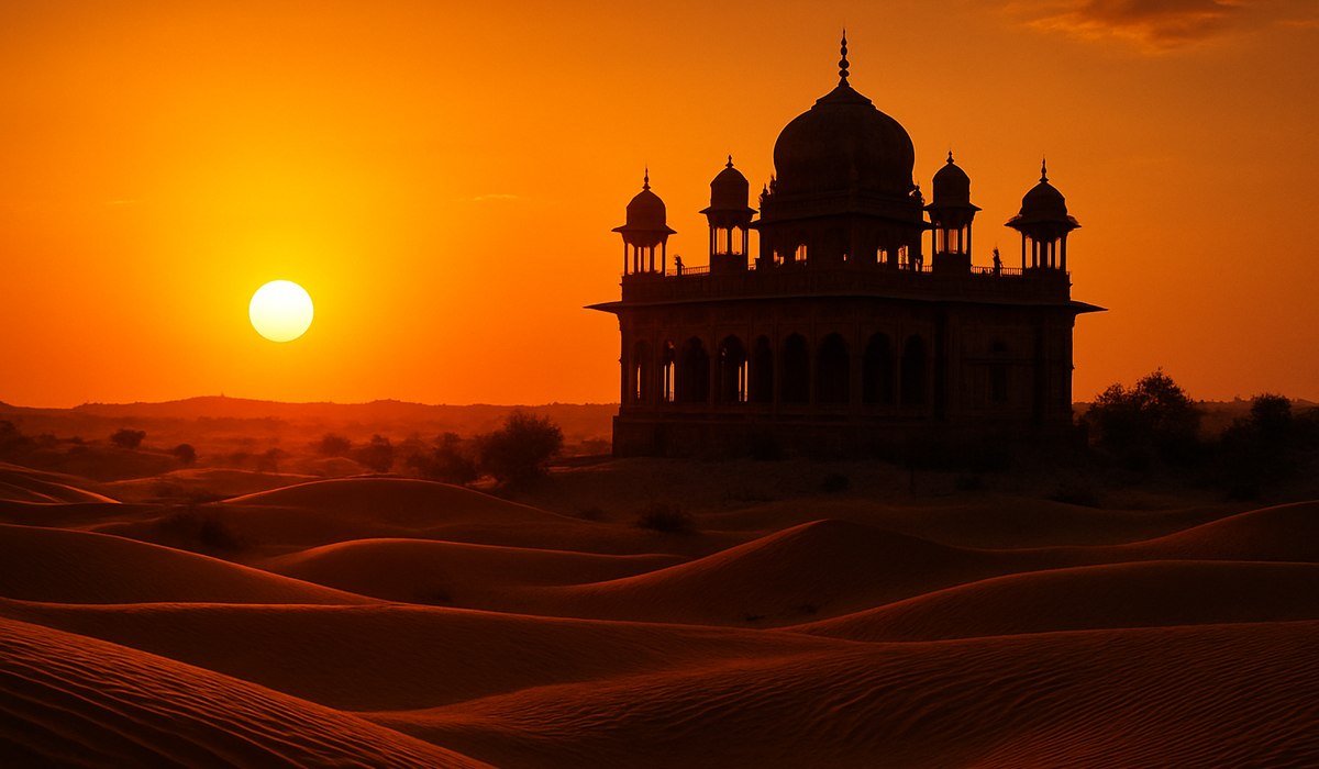 Rajasthan tourism statistics Q1 2026, showing pilgrims at sacred sites and international travelers at heritage monuments