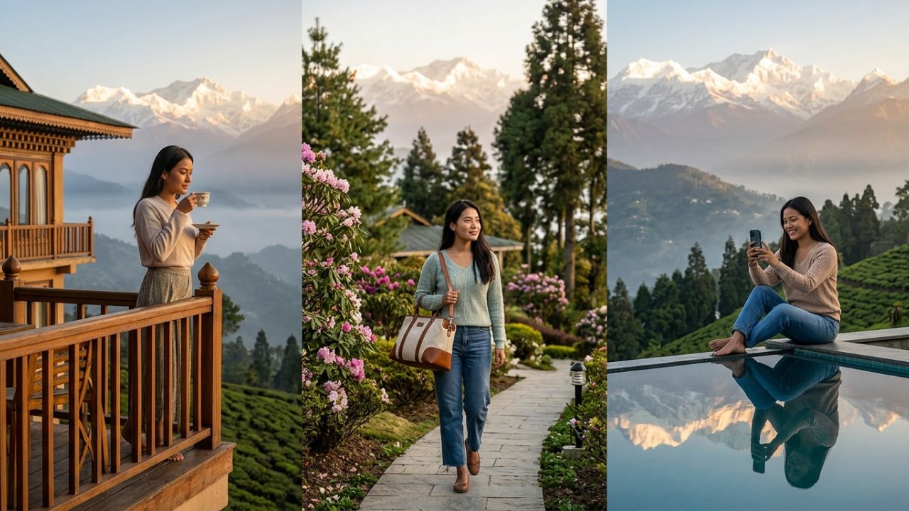 A stunning view of a Summit Hotels & Resorts property in the Eastern Himalayas, symbolizing the massive domestic tourism boom that is thriving despite global travel chaos and airline disruptions.