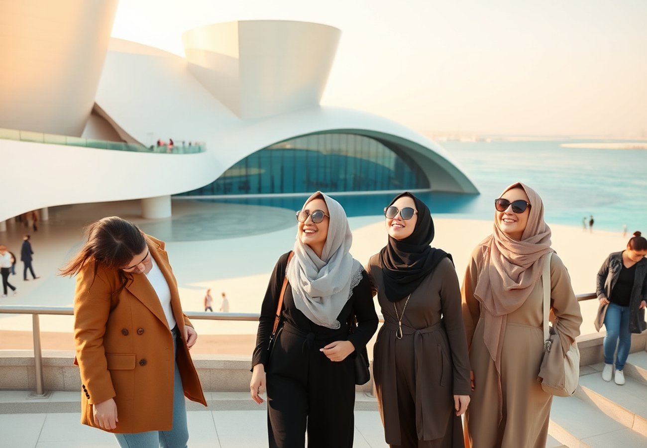 Architectural rendering of the Frank Gehry designed Guggenheim Abu Dhabi museum