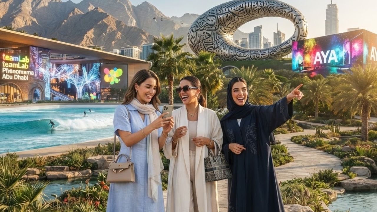 The futuristic architecture of the Museum of the Future along Sheikh Zayed Road in Dubai