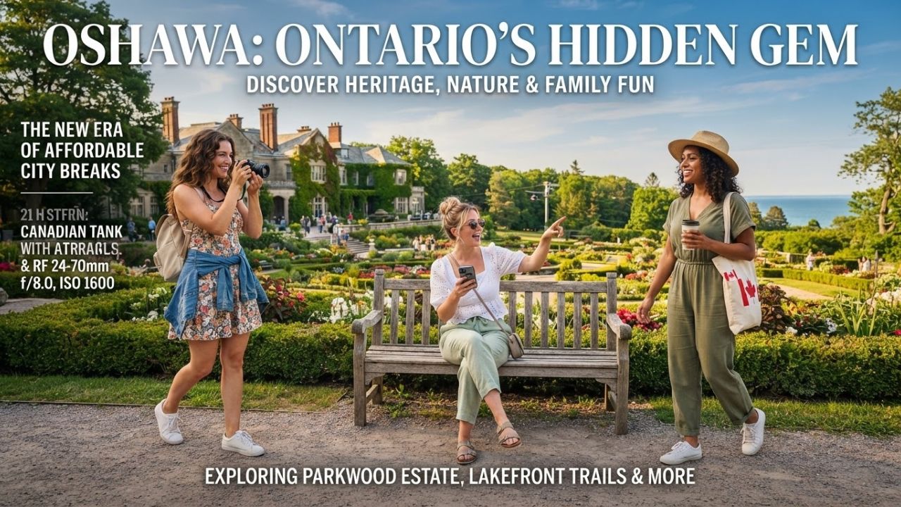 Lake Ontario scenic waterfront park in Oshawa Ontario