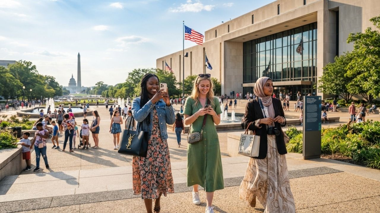 A view of the Smithsonian National Museum of American History on the National Mall in Washington D.C.