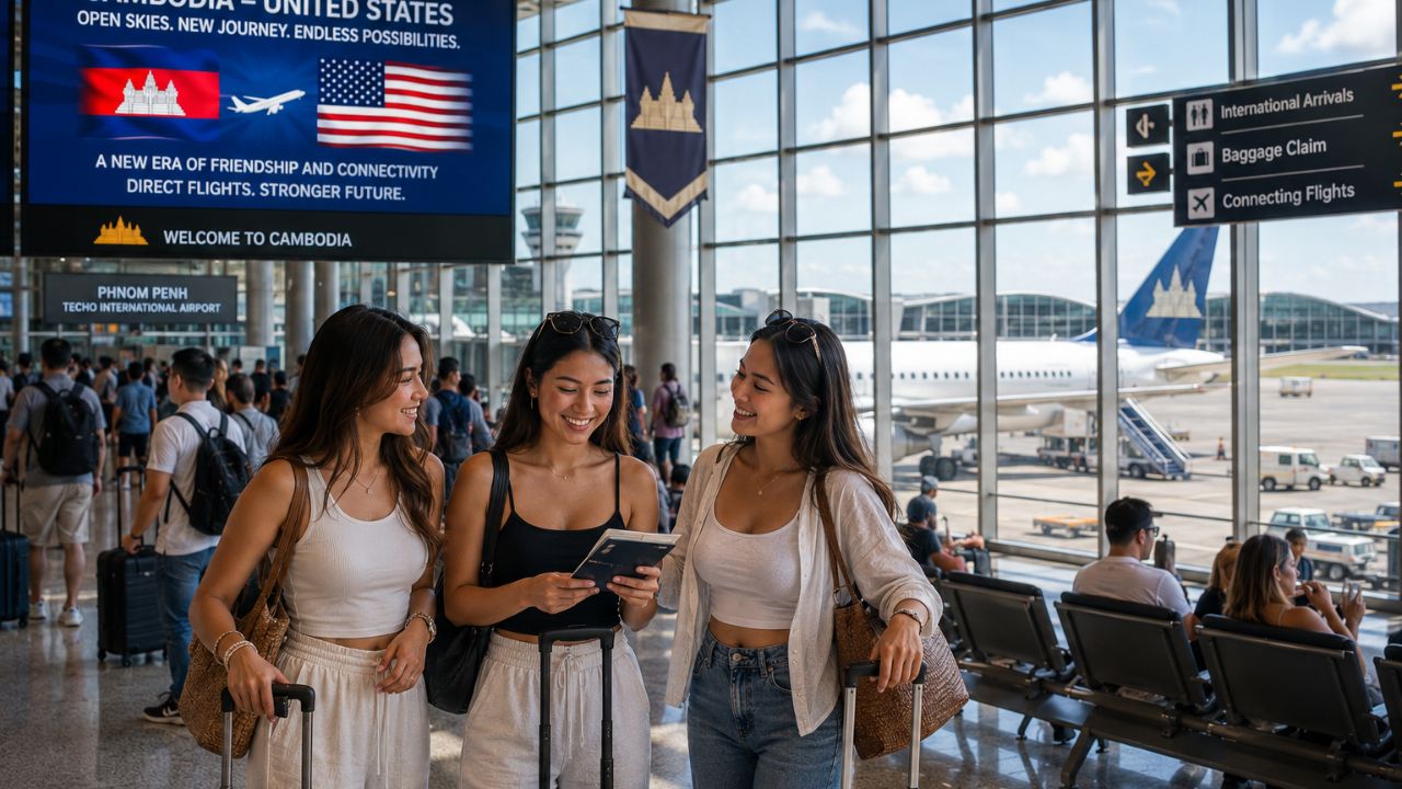 Modern airport terminal in Cambodia
