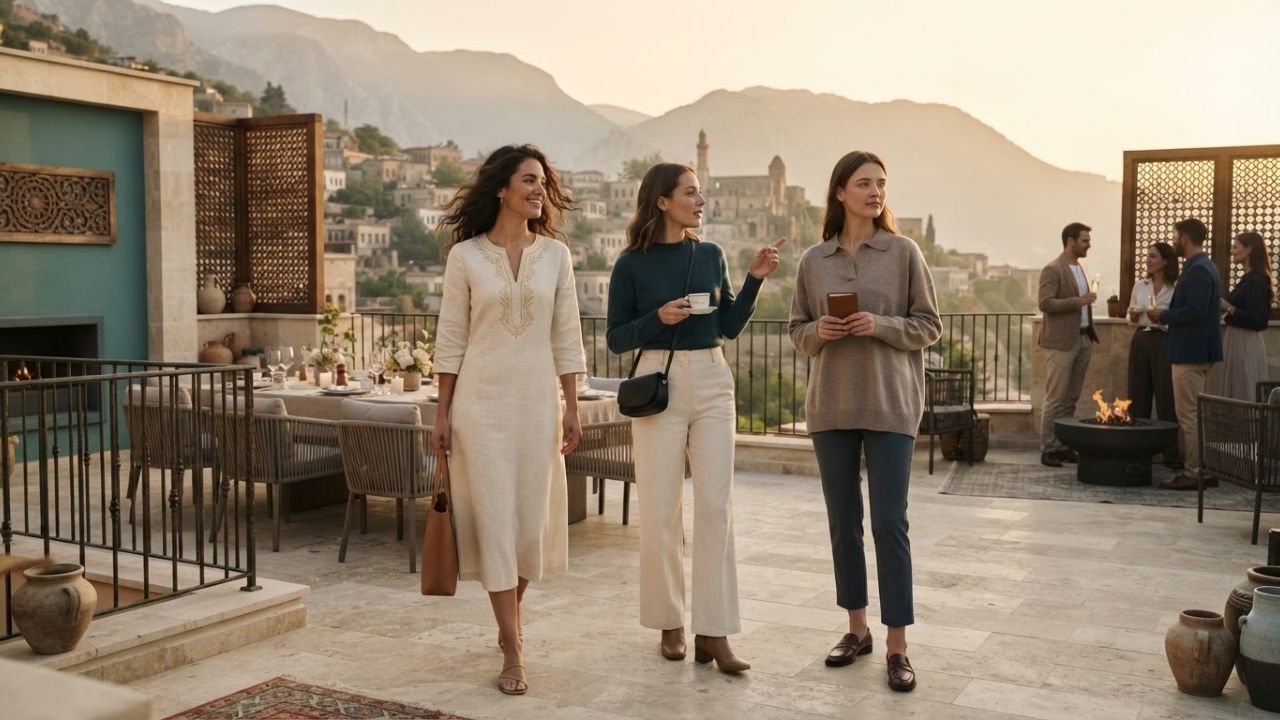 A small group of AIM Experience Group members at a private sunrise visit to the Giza Plateau in Egypt before public opening hours — one of the signature itineraries within the new AIM Explorer membership tier