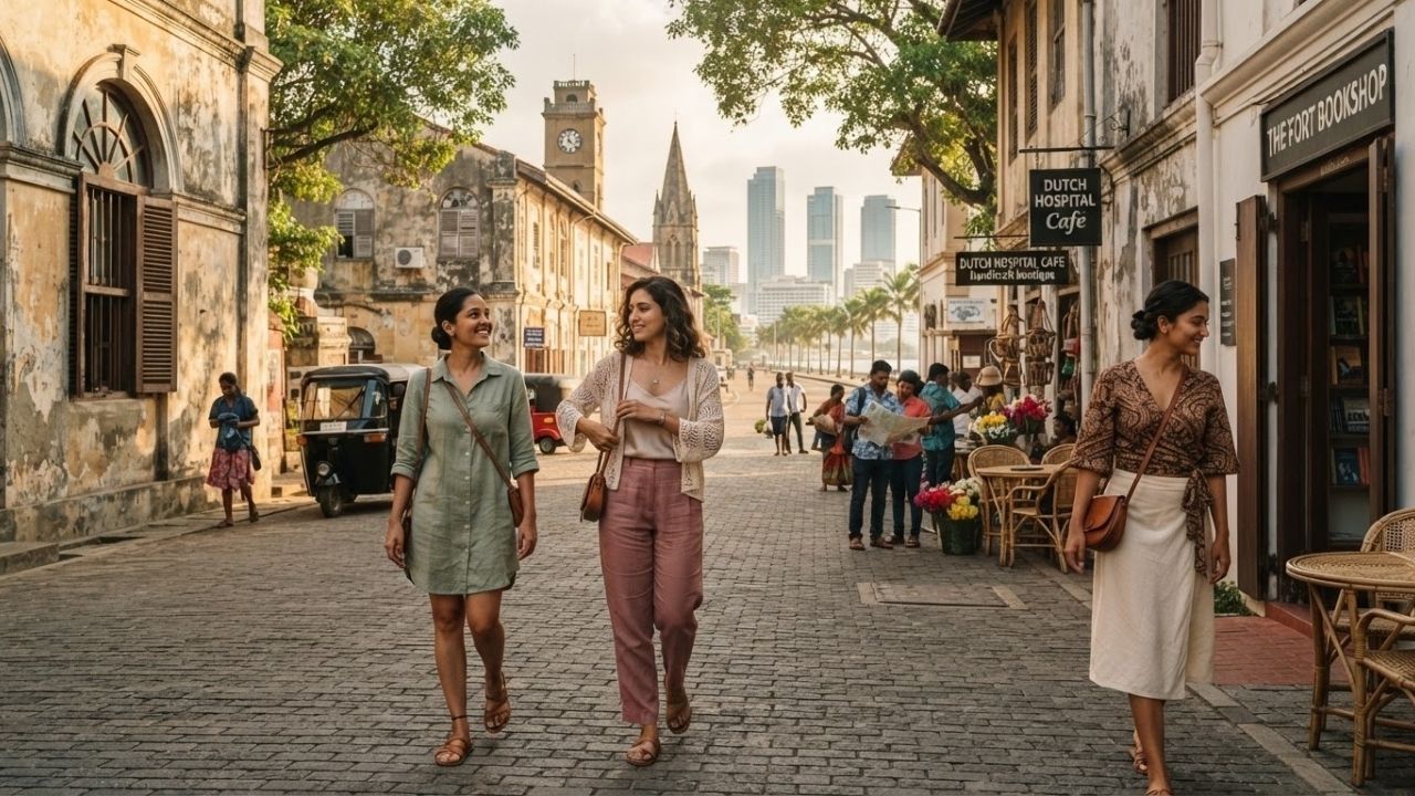 Historic Dutch Hospital precinct and colonial architecture in Colombo Fort Sri Lanka