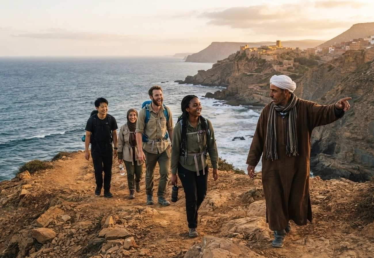 Youth travelers engaging in authentic cultural experiences with local guides
