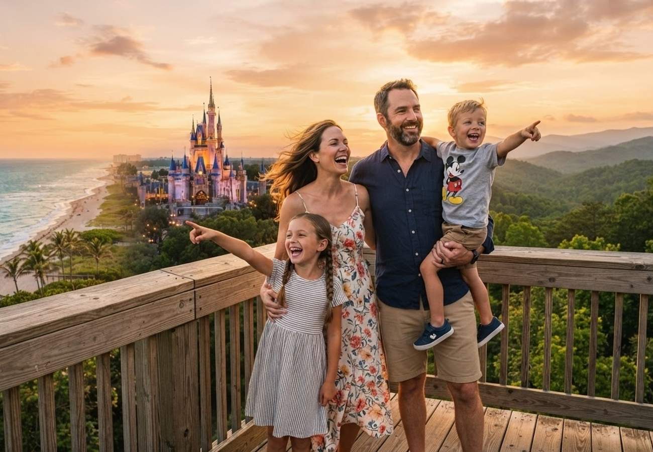 A family enjoying a sunny beach holiday during the USA Labour Day weekend