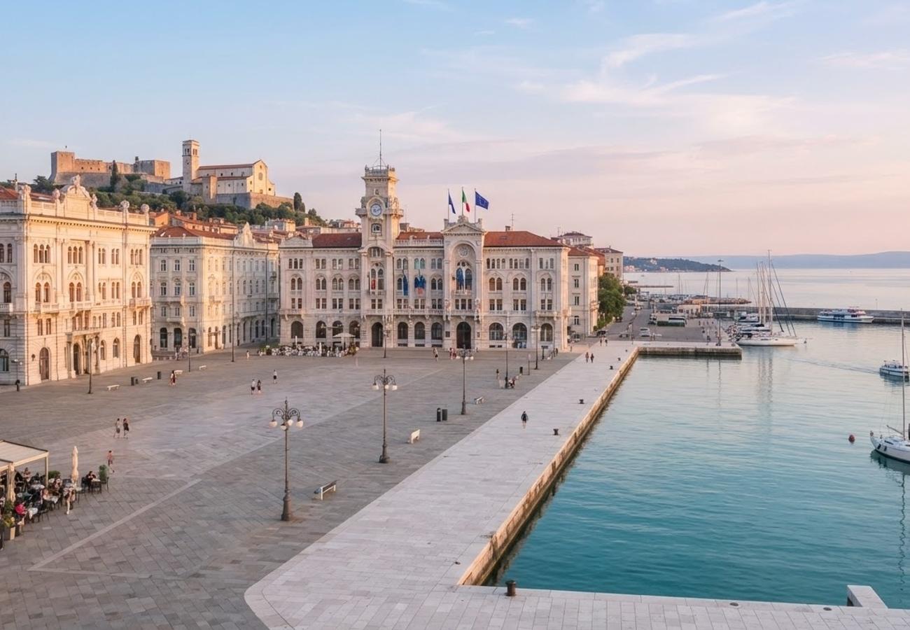 Trieste waterfront and coastal scenery in Italy