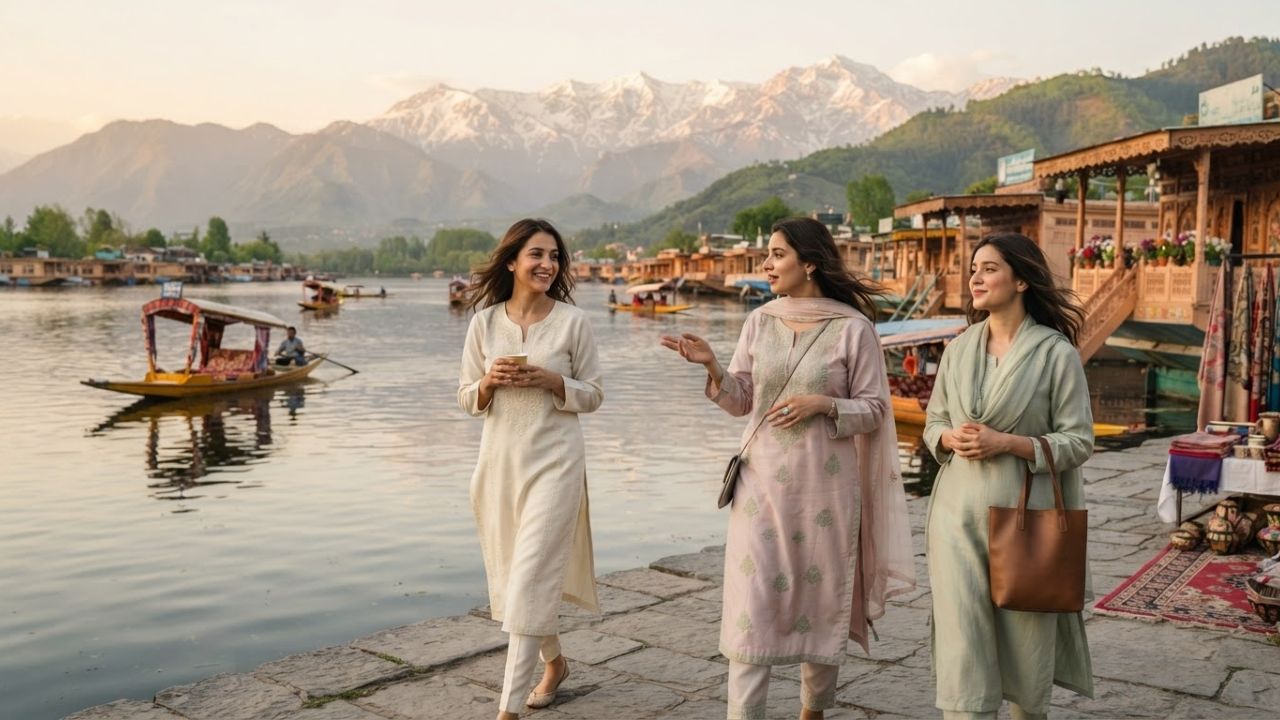 Dal Lake and the snow-capped Himalayas reflected at dawn in Srinagar, Jammu and Kashmir — a region anticipating a US travel advisory downgrade in 2026
