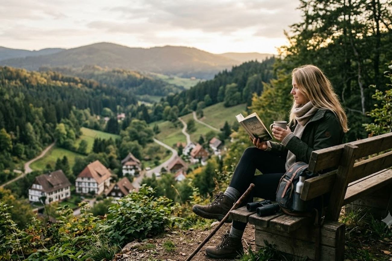 Serene mist-covered forest in Germany Black Forest ideal for digital detox and nature tourism
