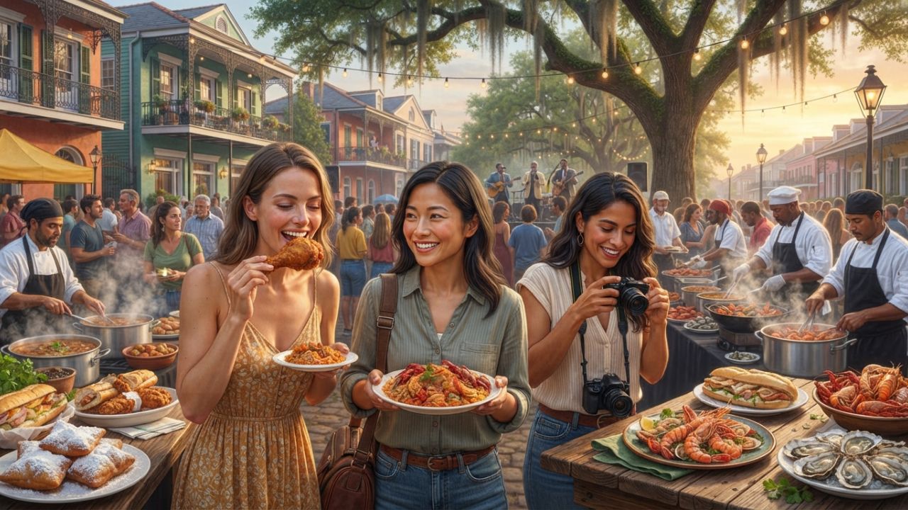 Outdoor food and wine festival in Embarcadero Marina Park San Diego with waterfront views